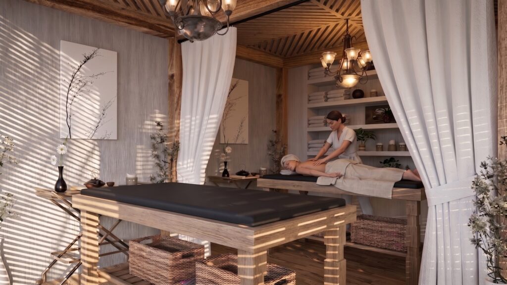 Dual treatment room with massage tables at Cheltenham wellness centre