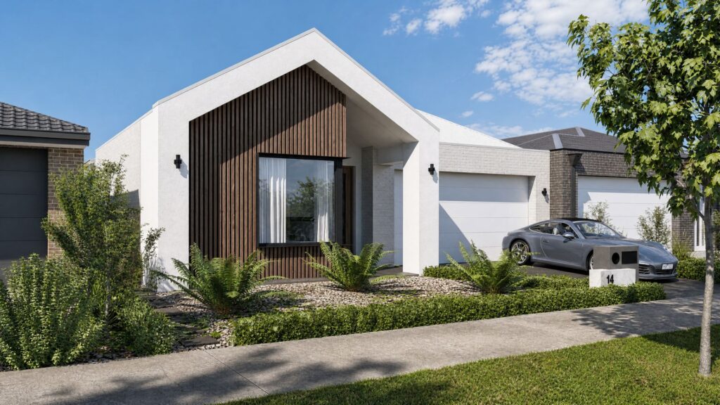 Street view of a Fraser Rise residence showing garage and entry
